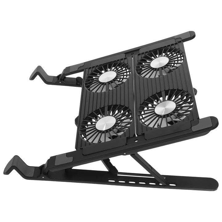 Racitor laptop, suport ajustabil, design ergonomic, negru, 19x19x8cm