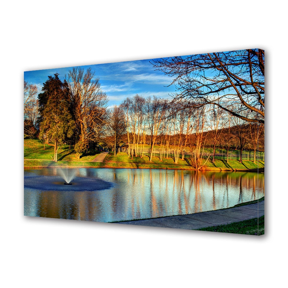 Tablou Canvas Peisaj de Toamna cu Lumina calda in parc, 80 x 160 cm
