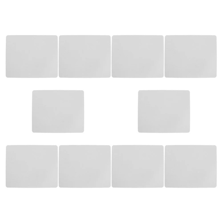Mousepad alb, set 10 bucati, material cauciuc si tesatura, dimensiune 22x18x0.3cm