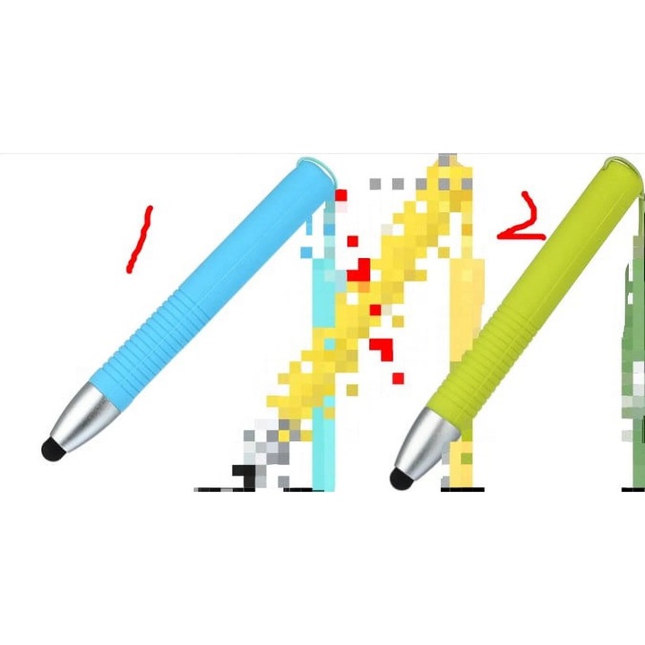 Set 3 stilouri capacitive pentru ecrane tactile, 10x1.2x1cm, silicon, multicolor