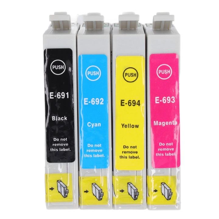 Cartus imprimanta inkjet set 4 culori T0691 T0692 T0693 T0694, negru, cyan, magenta, galben
