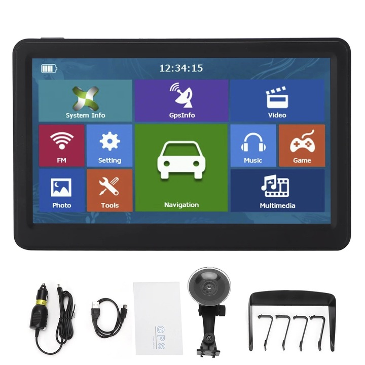 Navigator GPS auto 7in, 8GB, 256MB, 800x480 pixeli, suport harti multinationale