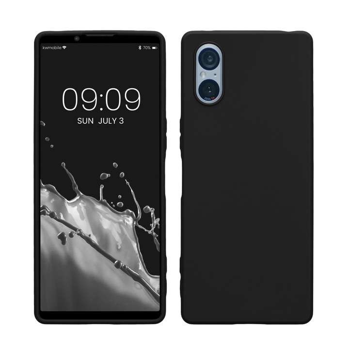 Калъф Kwmobile за Sony Xperia 5 V, черен, силикон, 61522.01
