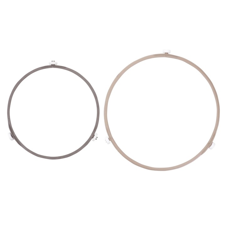 Set 2 suporturi rotative pentru farfurii cuptor cu microunde, plastic, 22x22x1.4cm, 17.8x17.8cm, argintiu