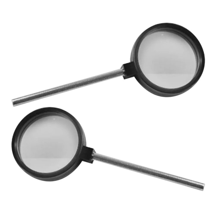 Set de lupe cu lentile convexe si concave, 2 bucati, 12.80x4.00x2.00cm, plastic, metal