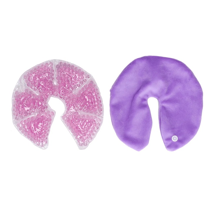 Pachet set 2 pad-uri gel pentru sani, bumbac, violet, 17x17cm