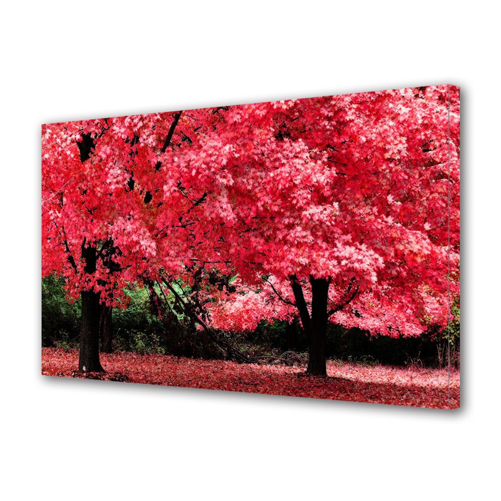 Tablou Canvas Peisaj de Toamna cu Copacii roz , 80 x 140 cm