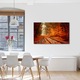 Tablou Canvas Peisaj de Toamna cu Frunze pe calea ferata, 60 x 90 cm