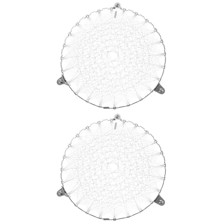 Set 2 accesorii aragaz, plasa din sarma de nichel, inox, 15.50x15.50x1.20cm, argintiu