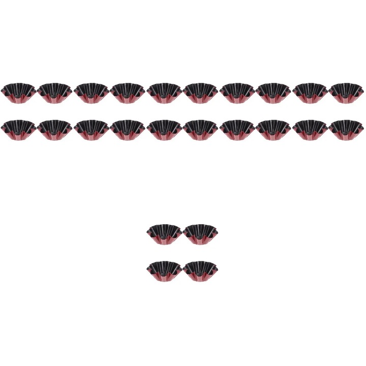 Set 4 forme prajituri din otel, rosu-negru, 6.6x6.6cm