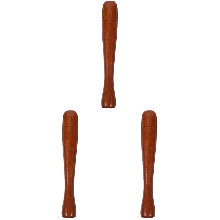 Pestele de bambus portabil, set de 3 bucati, rosu inchis, 19.50x2.50x2.50cm