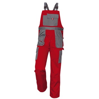 Pantalon cu pieptar Cerva Max Evo, 80% poliester, 20% bumbac, 235 g./m., rosu/gri,marimea 58 Pantalon cu pieptar Cerva Max Evo, 80% poliester, 20% bumbac, 235 g./m., rosu/gri,marimea 58