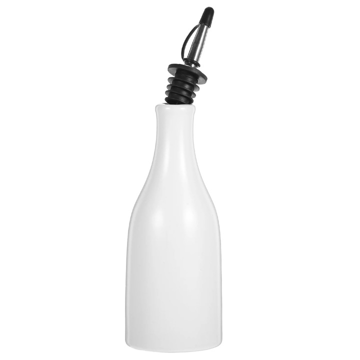 Sticla ceramica pentru sosuri, 300ml, alb, 24x7cm