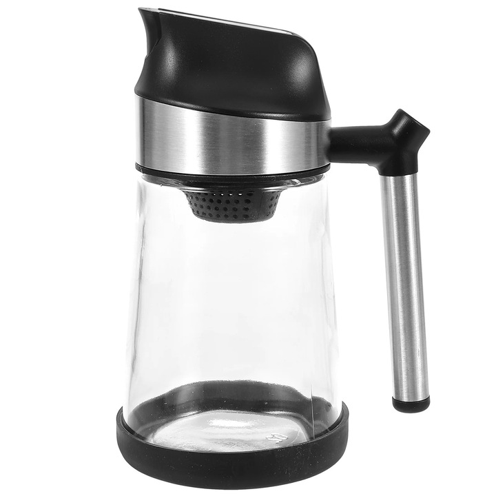 Sticla pentru ulei, 400ml, design transparent, 17x11x8.5cm, set reutilizabil