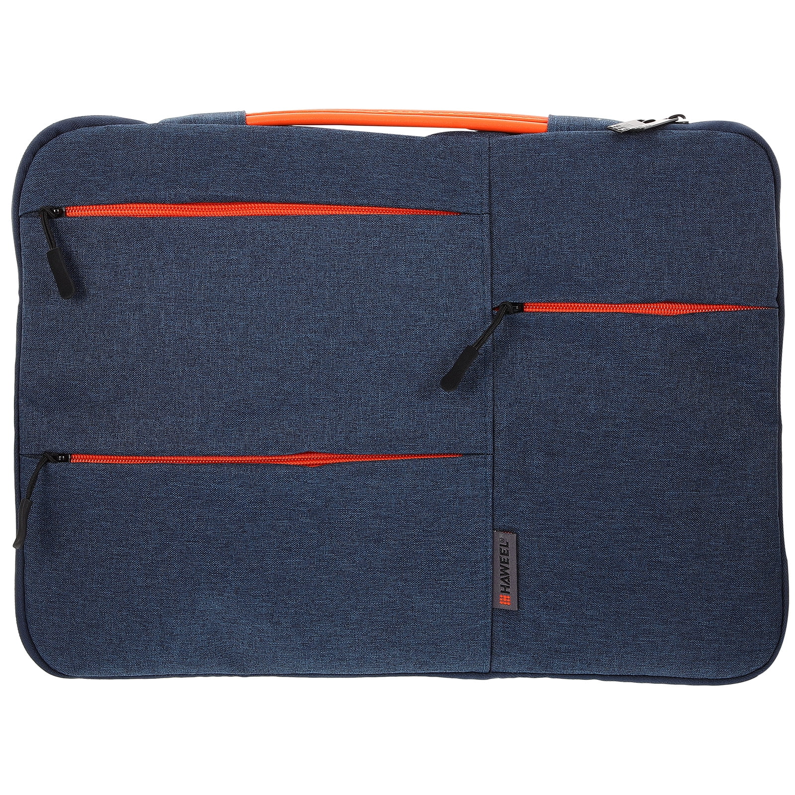 ZYBLSSBB, geanta pentru laptop in poliester cu captuseala moale, buzunare frontale cu fermoar, maner ascuns, LSM2xh2336-BCS0057985, albastru inchis/orange, 40 x 30 x 1.5 cm