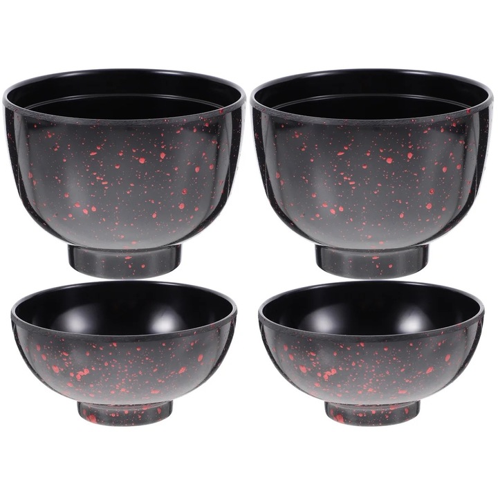 Set de 2 boluri japoneze din melamina, multicolor, 9.50x9.50x10.50cm