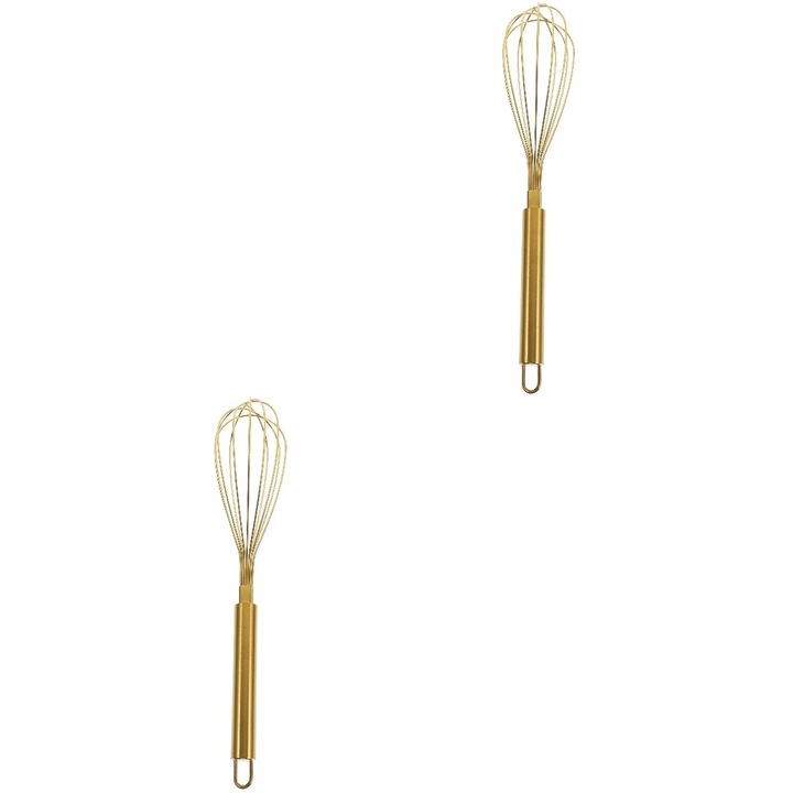 Tel de ou din otel inoxidabil, set 2 bucati, culoare aurie, 33x5.5x5.5cm