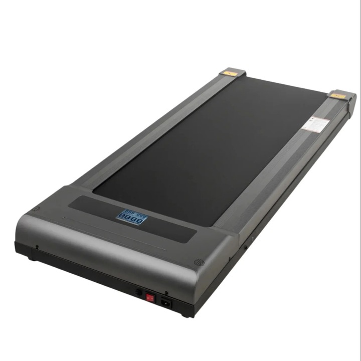 Asztal alatti futópad, 500W, 1-6 km/h, fekete, méretei 140x56x11cm, szett távirányítóval