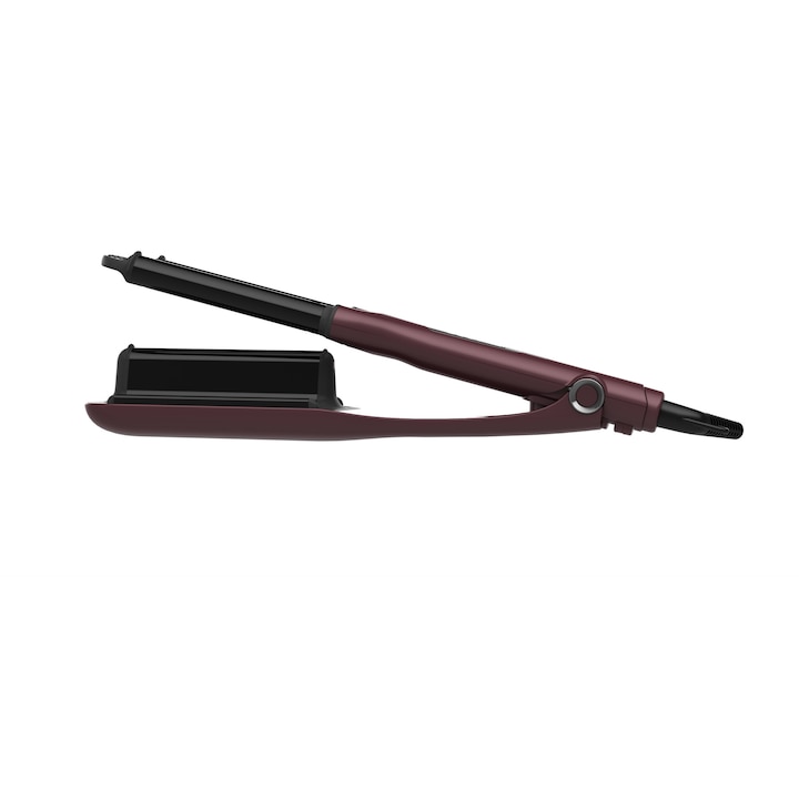 Placa profesionala de ondulat Tesla WVH500BB, 200 grade, Display LED, Timer, Ceramic, Burgundy