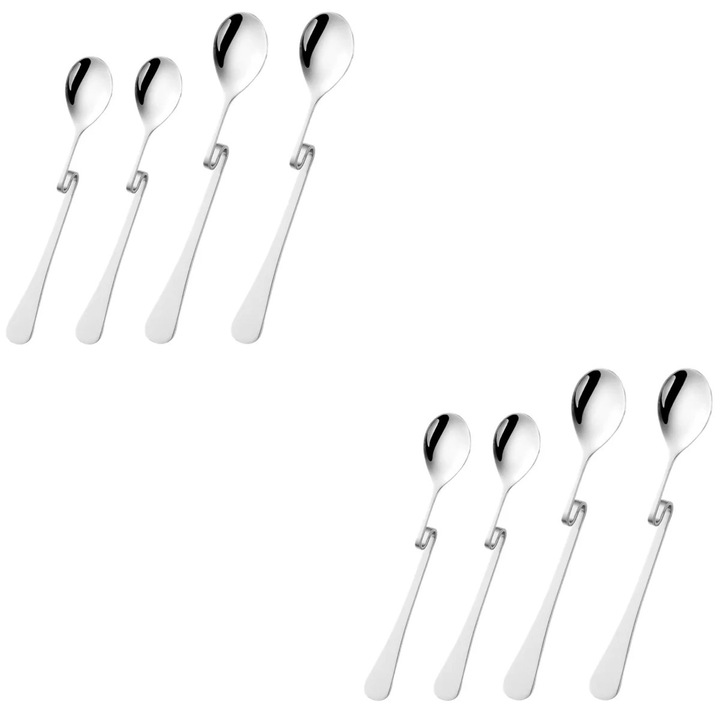 Lingurita de cafea din otel inoxidabil, set de 8 bucati, multicolor, 15.50x2.60x1.00cm, 10.50x2.10x1.00cm
