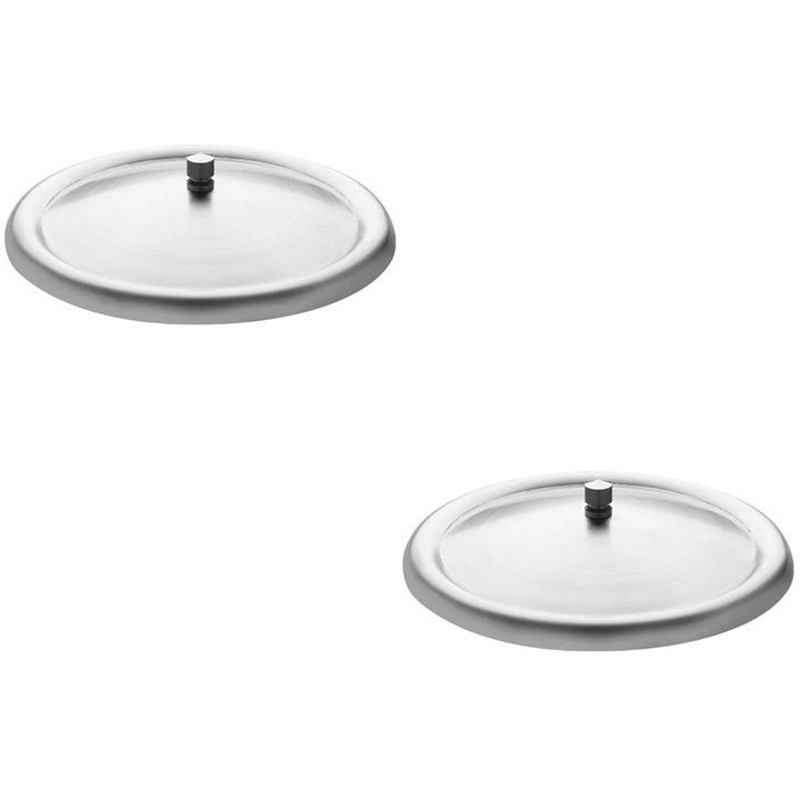 Capace pentru pahare, set de 2, metal inoxidabil, design universal, multicolor, 10.20x10.20x1.50cm