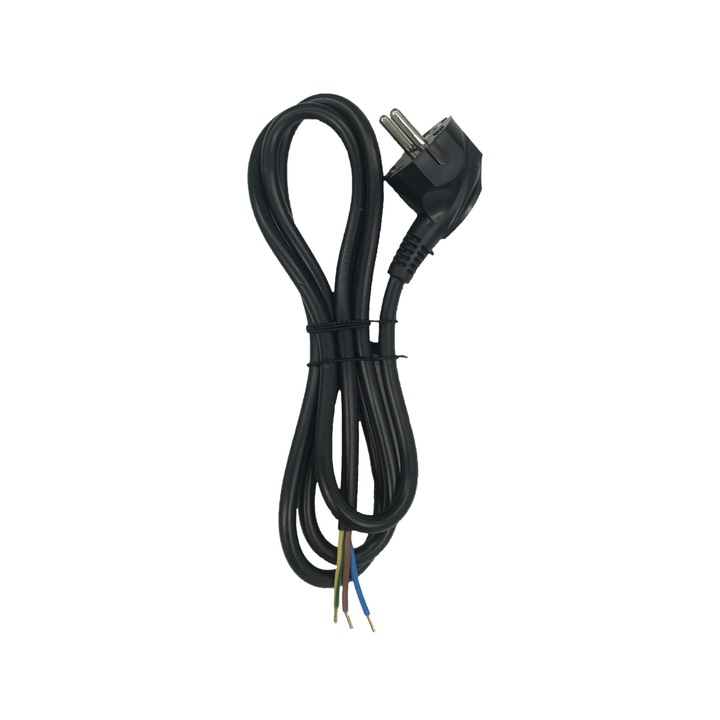 Cablu de conectare cu mufa unghiulara, 3x1mm, 3M, Negru, Lumixa