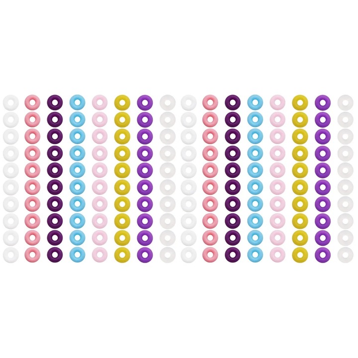 Set 200 margele pentru bijuterii, silicon, multicolor, 0.60x0.60x0.20 cm
