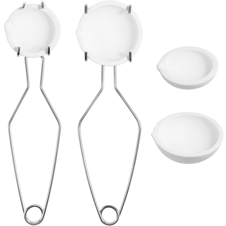 Set de accesorii si clesti pentru topit metale, 25x7.5x3.5cm, otel, quartz
