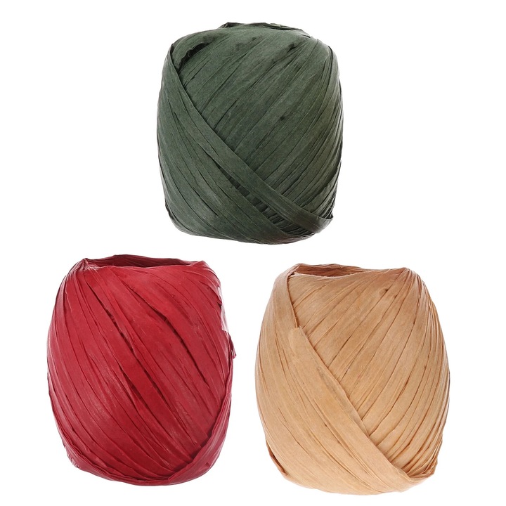 Set 6 role sfoara din hartie rafie, 20m, multicolor, 2000x0.50x0.10cm