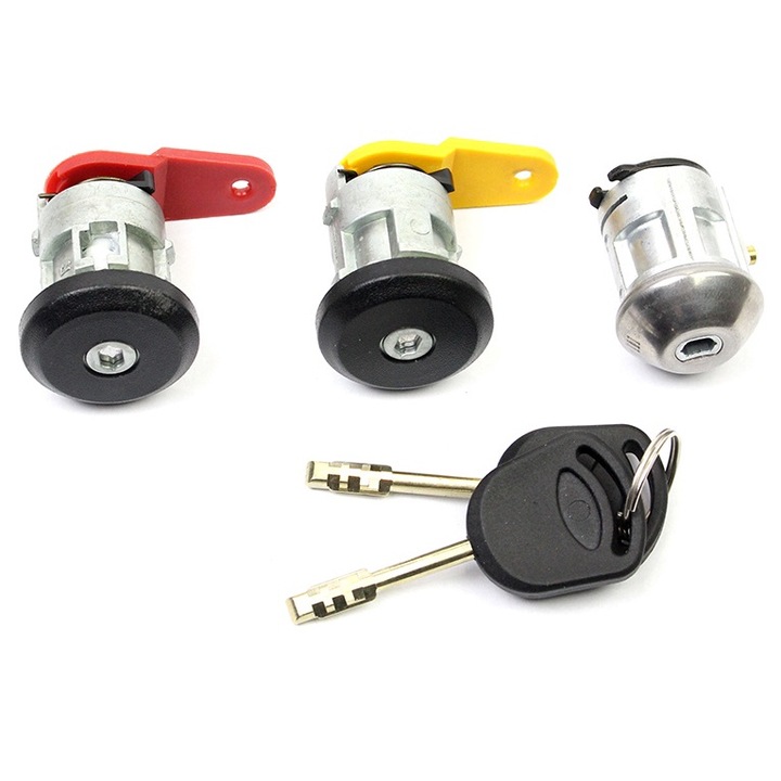 Ajtózár készlet, Ford, Fiesta (1994-2001), Fiesta futár (1994-1996), Ka (1996-), 2 zár, Gyújtászár, 2 kulcs, Oem