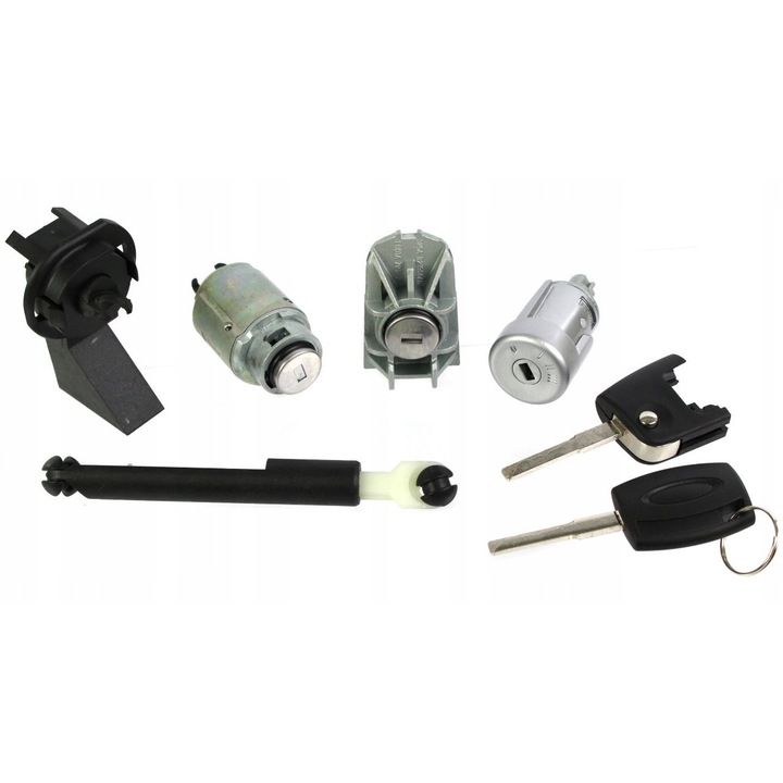 Set de insertii si chei, ME Premium, pentru Ford, Focus II mk2 (2004-2010), Incuietoare usa, Incuietoare capac motor, 5 elemente
