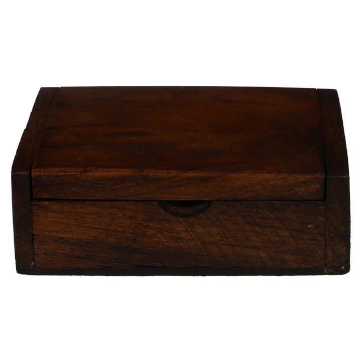 Cutie de depozitare din lemn, maro, 11x7x3.5cm, pentru bijuterii si obiecte mici