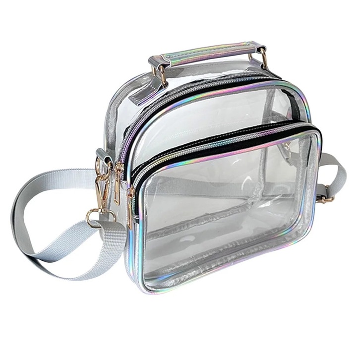 Geanta crossbody transparenta, 23x21x4cm