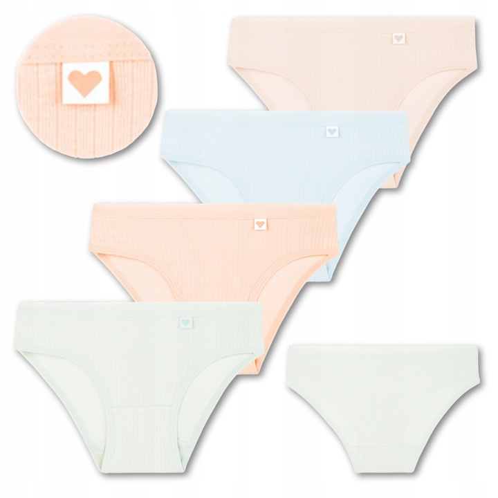 Bugyi lányoknak, Moraj, 4 páros szett, többszínű, pamut, 122-128 CM