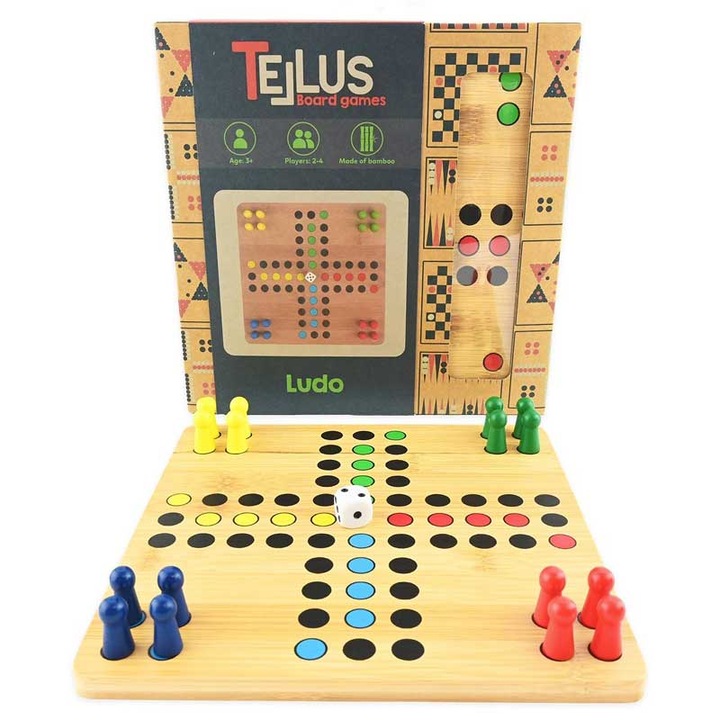 Настолна игра "Не се сърди човече" Robetoy, от дърво, 22 см