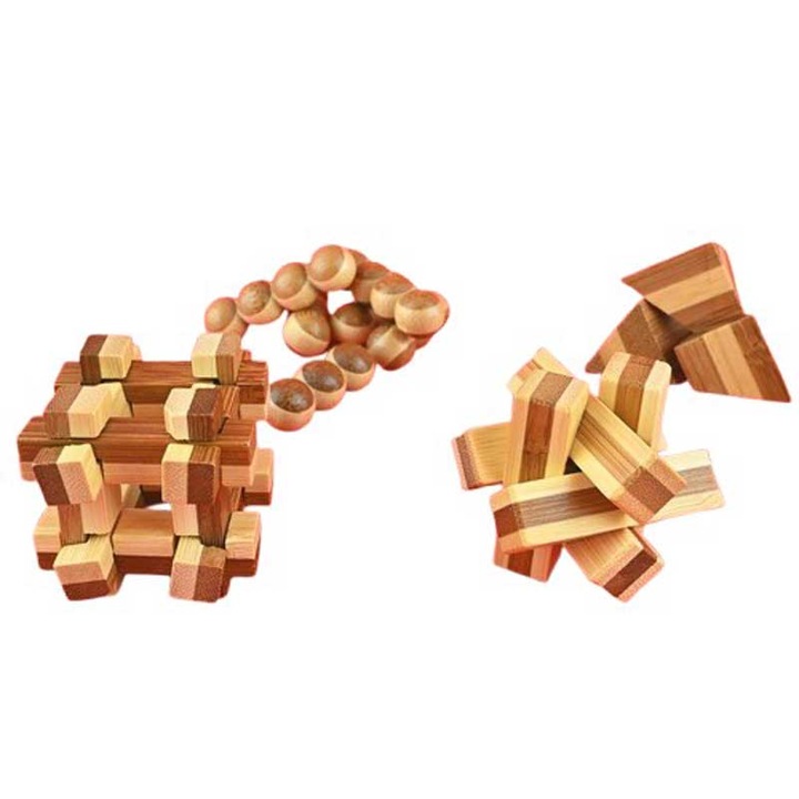 Логически пъзел Robetoy, от бамбук, от серията "Менса", за деца