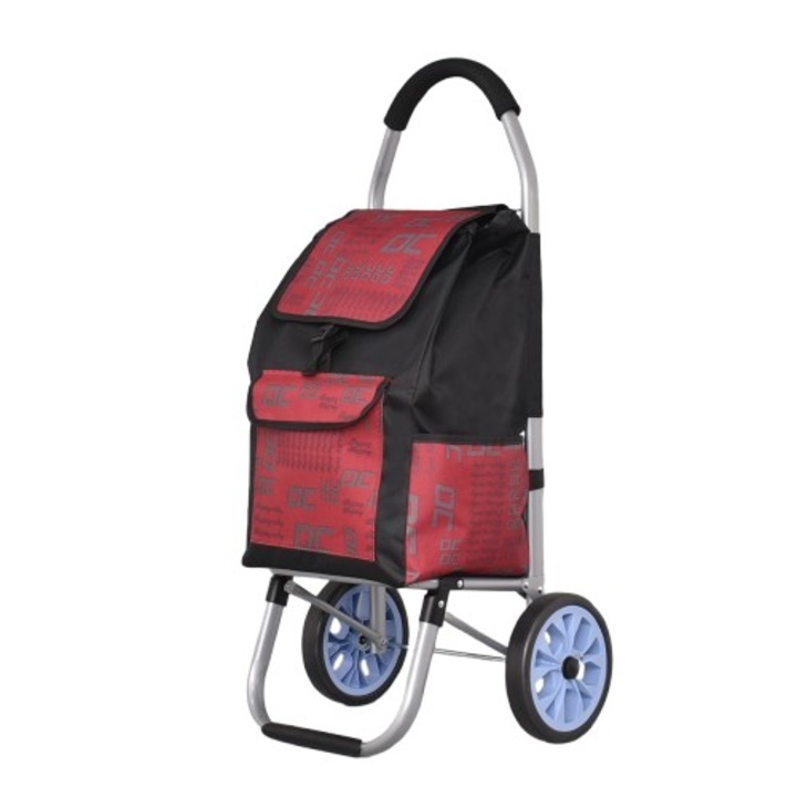 Cos de cumparaturi Perfect Line, Textil, 96/33/24 cm, Negru/Bordeaux