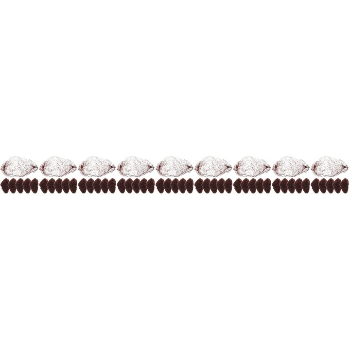 Retea de par din fibre de bumbac, culoare cafea, dimensiuni 55x15x1cm