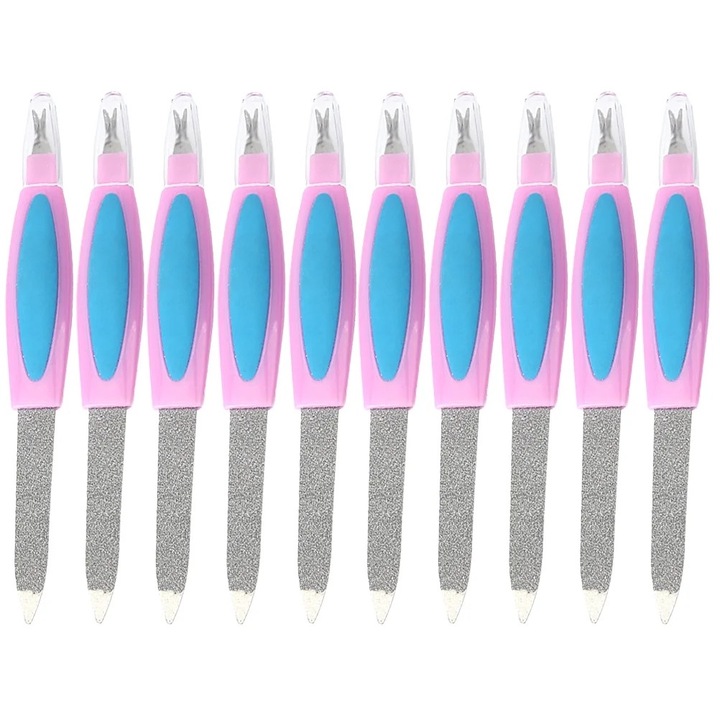 Set de 10 pile cosmetice, 14.50x2.00x1.00cm, multicolor, din plastic si metal