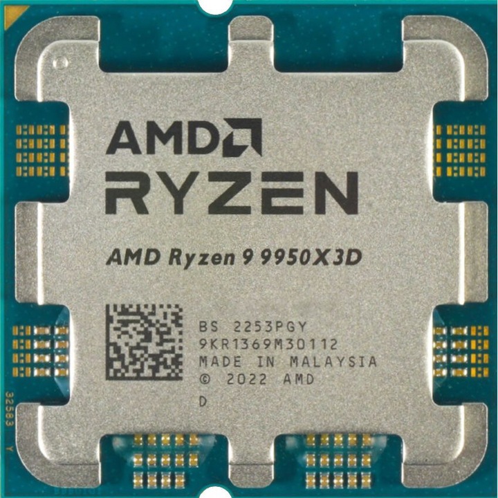 Процесор AMD Ryzen 9 9950X3D (4.3GHz) TRAY, 4.30 GHz, Socket AM5