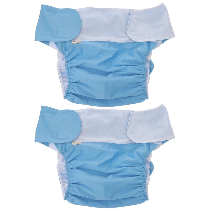 Chiloti incontinenta adulti, 78x60cm, impermeabili, respirabili, albastru deschis, set de 2 bucati