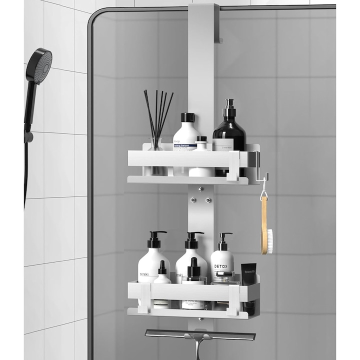 Raft de Dus Suspendat BYONDSELF, Otel Inoxidabil, Fara Gaurire, Argintiu, 70x23x10x8cm