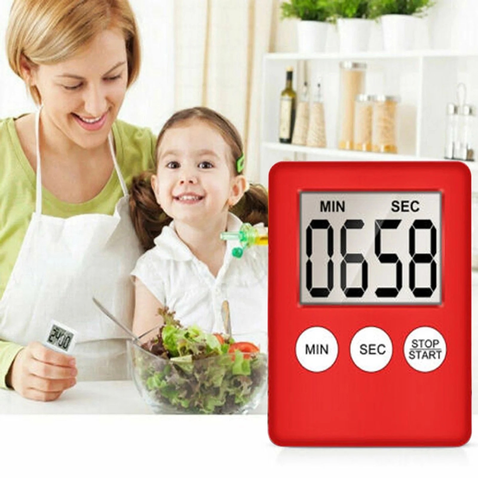 Ceas Timer Ceas de bucatarie digital LCD, timer de gatit, multicolor, 7.0x5.3x0 ...
