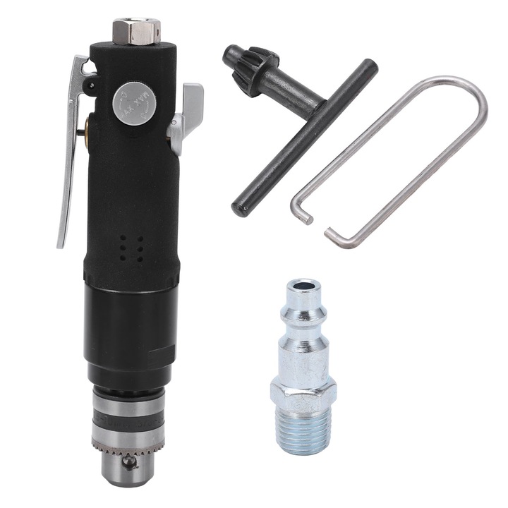 Burghiu pneumatic de 3/8 inci cu mandrina cu 3 falci, maner drept, cu viteza variabila, CW si CCW