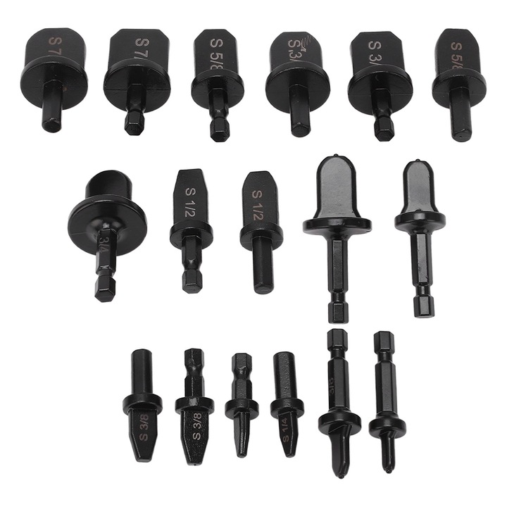 Комплект разширители за тръби за климатици, Enforose, въглеродна стомана, черен, 6x шестостенна дръжка, 6x триъгълна дръжка, 5x разширителна глава