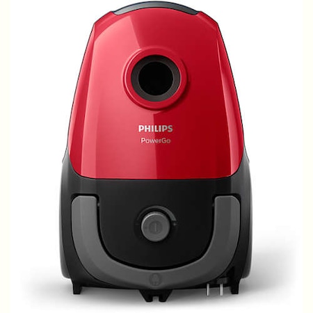 Aspirator cu sac Philips PowerGo FC8243/09, 750 W, 3L, filtru antialergic, Rosu