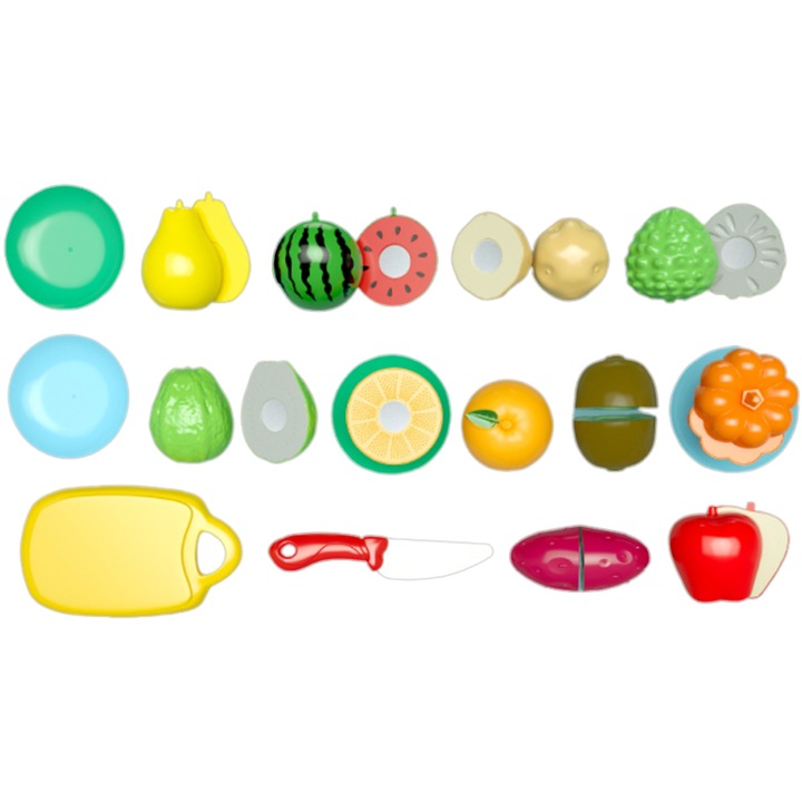 Set de joaca pentru bucatarie, jucarii pentru copii, legume si fructe taiate, pentru baieti si fete, hamburger si cartofi prajiti