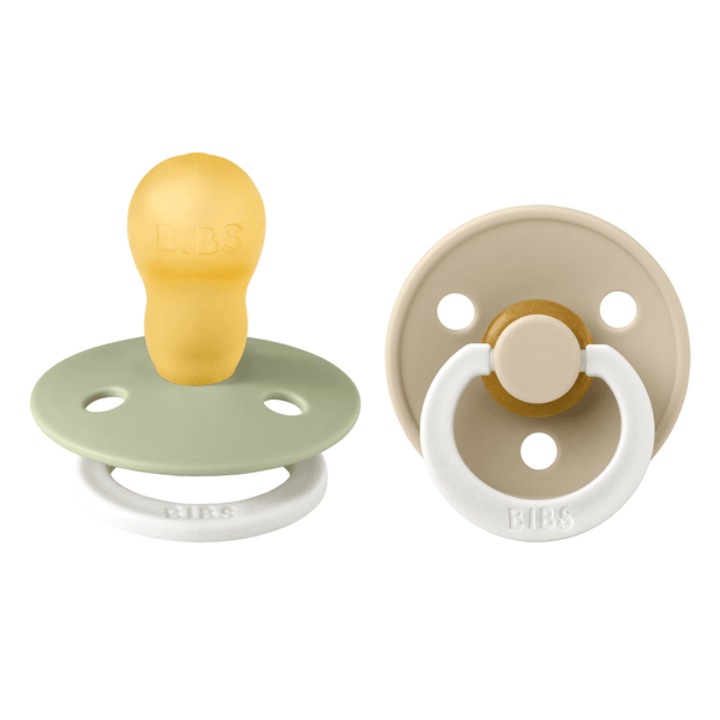 2 db foszforeszkáló Colour Glow Latex cumi szett, kerek cumifej, 18 hónap +, Sage/Vanilla