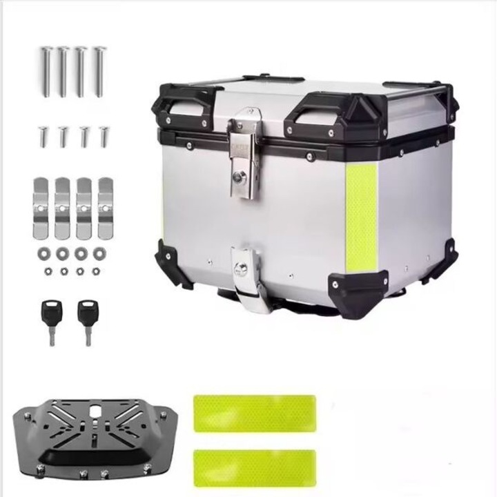 Мото куфар Latauar, 45 литра, Алуминий, Сребрист