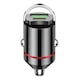 Incarcator Adaptor Auto 2 in 1, Flippy, din Aliaj, Port TYPE-C, PORT USB, 100 W, Inel Metalic de Tragere, practic Invizibil, Incarcare Mega Rapida, Negru